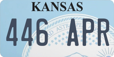KS license plate 446APR