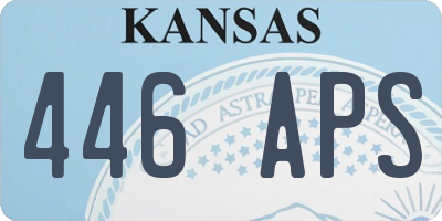KS license plate 446APS