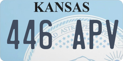 KS license plate 446APV