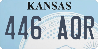 KS license plate 446AQR