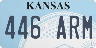 KS license plate 446ARM