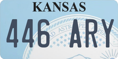KS license plate 446ARY