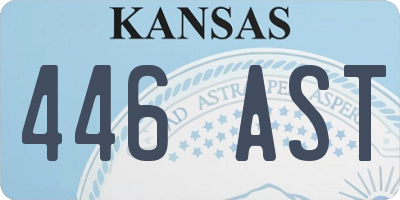 KS license plate 446AST