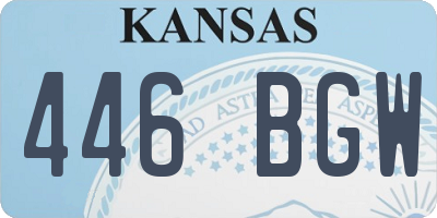 KS license plate 446BGW