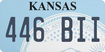 KS license plate 446BII