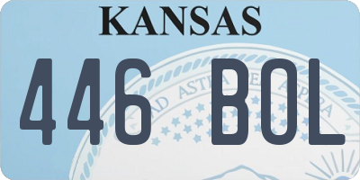 KS license plate 446BOL
