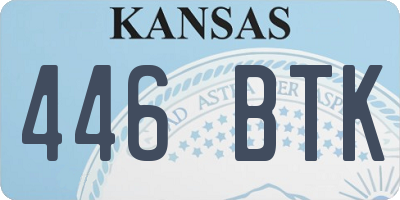 KS license plate 446BTK