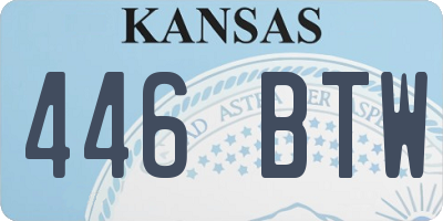 KS license plate 446BTW