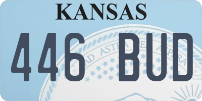 KS license plate 446BUD
