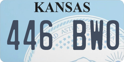 KS license plate 446BWO