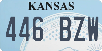 KS license plate 446BZW