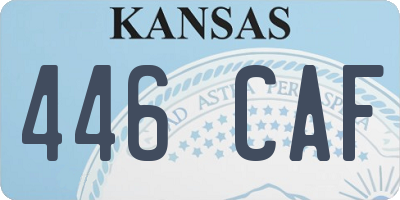 KS license plate 446CAF
