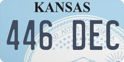 KS license plate 446DEC