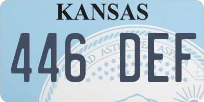 KS license plate 446DEF
