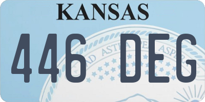 KS license plate 446DEG