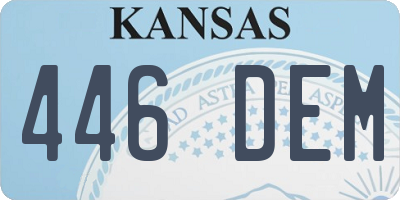 KS license plate 446DEM