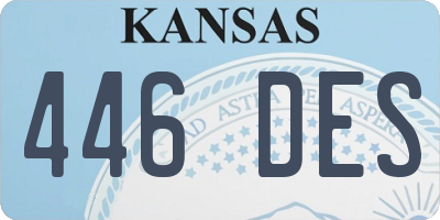 KS license plate 446DES