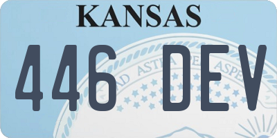 KS license plate 446DEV