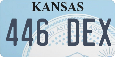 KS license plate 446DEX