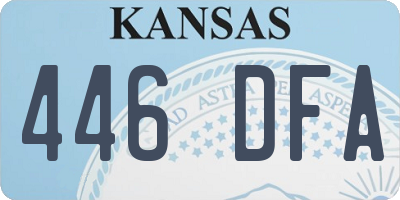 KS license plate 446DFA