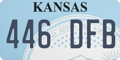 KS license plate 446DFB