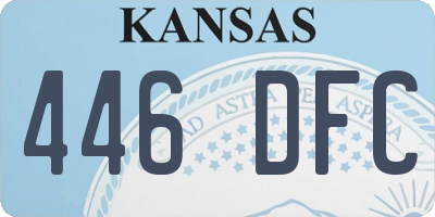 KS license plate 446DFC