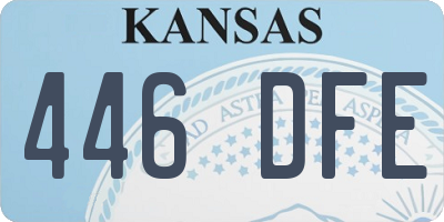 KS license plate 446DFE