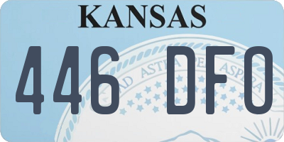 KS license plate 446DFO
