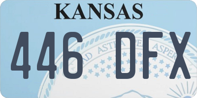 KS license plate 446DFX