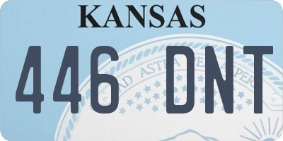 KS license plate 446DNT