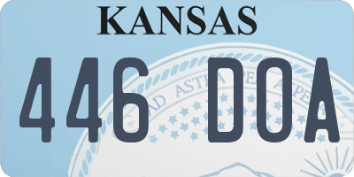 KS license plate 446DOA