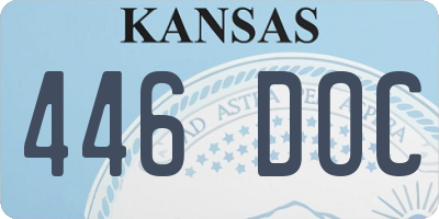 KS license plate 446DOC