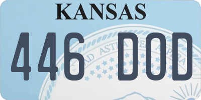 KS license plate 446DOD