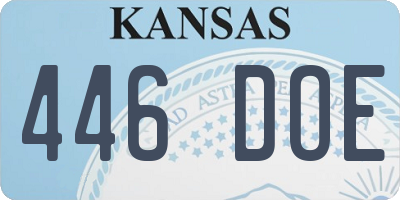 KS license plate 446DOE
