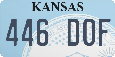 KS license plate 446DOF