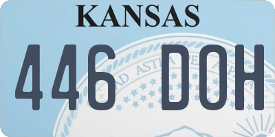 KS license plate 446DOH