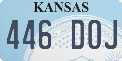 KS license plate 446DOJ
