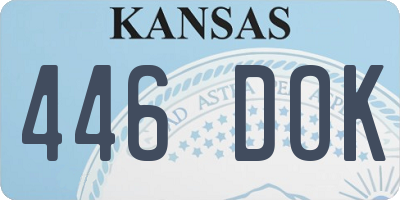 KS license plate 446DOK