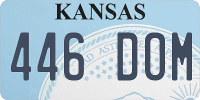KS license plate 446DOM