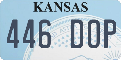 KS license plate 446DOP