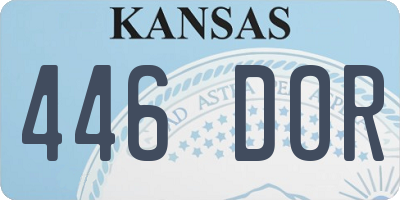 KS license plate 446DOR