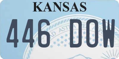 KS license plate 446DOW