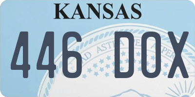 KS license plate 446DOX