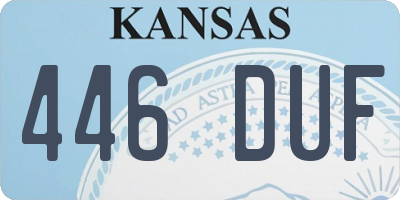 KS license plate 446DUF