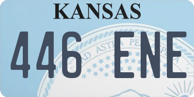 KS license plate 446ENE