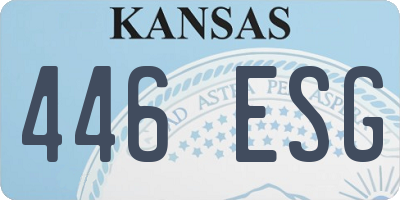 KS license plate 446ESG