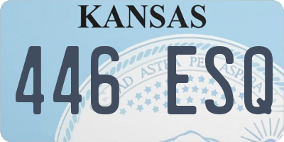KS license plate 446ESQ