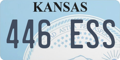 KS license plate 446ESS