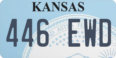 KS license plate 446EWD