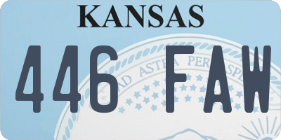KS license plate 446FAW